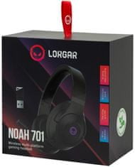 LORGAR herný headset Noah 701, BT 5.0 + USB dongle 2,4 Ghz, až 40 hodín, 3D sound