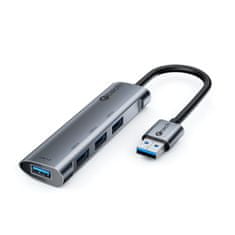 C-Tech HUB USB UHB-U3-AL, 4x USB 3.2 Gen 1, hliníkové telo