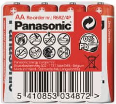 PANASONIC batérie R6 4S AA Red zn