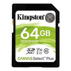 Kingston Canvas Select Plus U1/SDXC/64GB/100MBps/UHS-I U1/Class 10