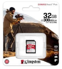 Kingston Canvas React Plus/SDHC/32GB/300MB/UHS-II U3 / Class 10