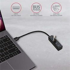 AXAGON HUE-M1A, 4x USB 3.2 Gen 1 MINI húb, kovový, kábel USB-A 20cm