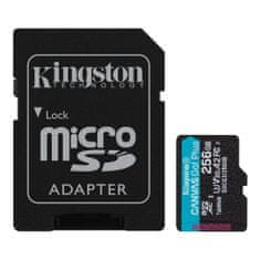 Kingston Canvas Go Plus A2/micro SDXC/256GB/170MBps/UHS-I U3/Class 10/+ Adaptér