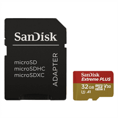 SanDisk Extreme Plus micro SDHC 32 GB 95 MB/s A1 Class 10 UHS-I V30, adaptér