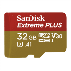 SanDisk Extreme Plus micro SDHC 32 GB 95 MB/s A1 Class 10 UHS-I V30, adaptér
