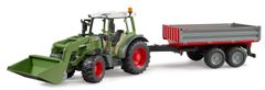 BRUDER 2182 Fendt Vario 211 traktor s vlečkou a nakladačom