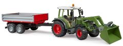 BRUDER 2182 Fendt Vario 211 traktor s vlečkou a nakladačom