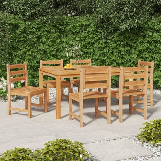 Vidaxl Záhradné stoličky 6 ks masívne tíkové drevo