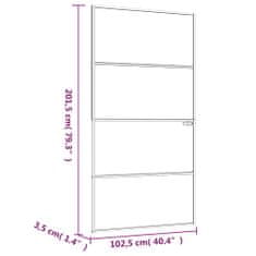 Vidaxl Interiérové dvere biele 102x201,5 cm tvrdené sklo a hliník úzke