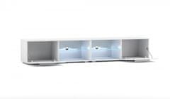 VIVALDI TV stolík MOON DOUBLE 200 cm s LED osvetlením biely