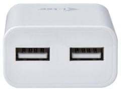 I-TEC sieťová nabíjačka 2x USB-A 2.4A, biela