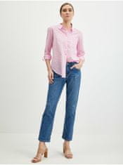 Orsay Světle růžová dámská kostkovaná košile 34