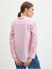Orsay Světle růžová dámská kostkovaná košile 38