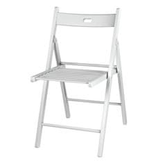 DEMA Drevená sklopná stolička Buche, biela