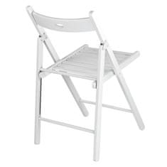 DEMA Drevená sklopná stolička Buche, biela