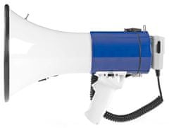 Nedis MEPH200WT - Megafón | 25 W | Dosah 1 500 m | Odpojiteľný Mikrofón | Biela / Modrá
