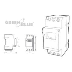 GreenBlue GB104 Programátor spínač - digitálny časovač pre DIN lištu, biely 34527