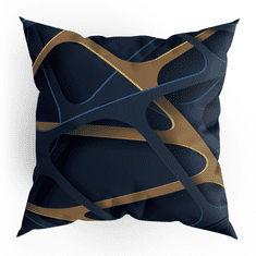 interesi Dekoračný vankúš - Zlato-modrý abstraktný vzor, 40x40cm