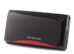 Peterson Čierno-červená dámska kožená peňaženka s akcentom