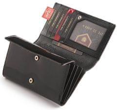 Peterson Čierno-červená dámska kožená peňaženka s akcentom