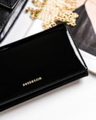 Peterson Čierna dámska kožená peňaženka s akcentom