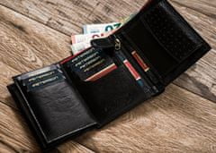 Peterson Vertikálna pánska peňaženka vyrobená z RFID prírodnej kože