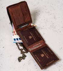 Peterson Veľká, kožená pánska peňaženka s retiazkou