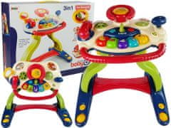 Lean-toys Interaktívne detské chodítko Volant 3 v 1 Zvukové melódie Telefónne zvieratká pre bábätká