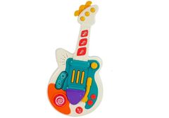Lean-toys Interaktívne gitarové tlačidlá Svetlá Zvuk Zvuky zvierat pre deti