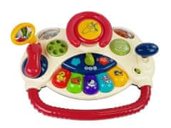 Lean-toys Interaktívne detské chodítko Volant 3 v 1 Zvukové melódie Telefónne zvieratká pre bábätká