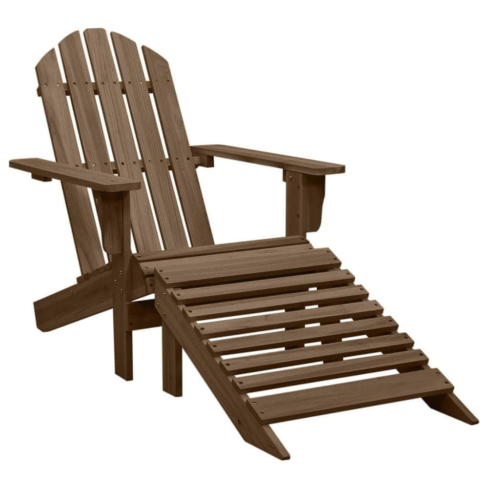 Petromila vidaXL Záhradná stolička s taburetkou hnedá drevená