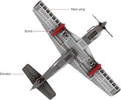 Wange Wange Airforce stavebnica P-51 Mustang kompatibilná 258 dielov