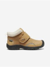 KEEN Svetlohnedé detské kožené zimné topánky Keen Kootenay III 34