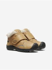 KEEN Svetlohnedé detské kožené zimné topánky Keen Kootenay III 34