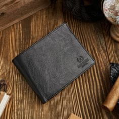 PAOLO PERUZZI Čierna horizontálna kožená peňaženka in-31 rfid