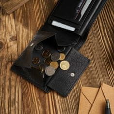 PAOLO PERUZZI Čierna horizontálna kožená peňaženka in-31 rfid