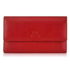 PAOLO PERUZZI Veľká dámska kožená peňaženka RED IN-36-RD