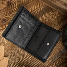 PAOLO PERUZZI Čierna kožená peňaženka in-33 rfid
