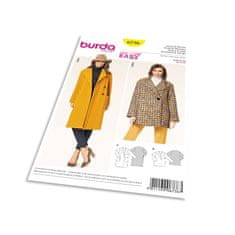 Burda Strih Burda 6736 - Jednoduchý kabát, krátky kabát