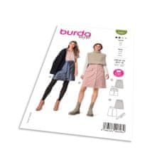 Burda Strih Burda 5991 - Prepínacia sukňa s vysokým pásom, áčková sukňa, džínsová sukňa