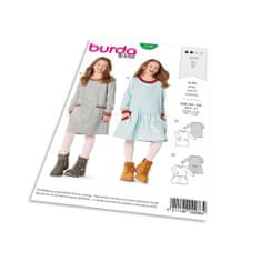 Burda Strih Burda 9286 - Detské mikinové šaty