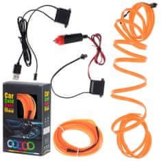 Aga LED ambientné osvetlenie do auta / auto USB / 12V páska 5m oranžová