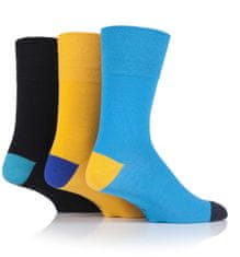 Gentle Grip Pánske 3 páry módne ponožky Gentle Grip farebné MODERN nesťahujúci lem