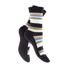 Footstar Dámske 4 páry bavlnených ponožiek Prúžky v tmavých farbách Veľkosť: 35-38