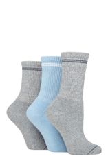 TORE 3 páry dámske recyklované bavlnené šport ponožky Farba: Modrá