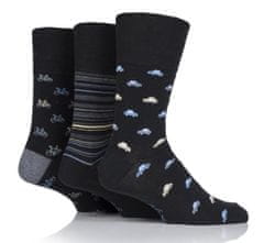 Gentle Grip Pánske 3 páry módne ponožky Gentle Grip FUN TRANSPORT jemný široký lem
