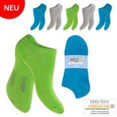 Footstar Detských 5 párov členkových ponožiek z bavlny Modrá Zelená Veľkosť: 23-26
