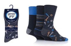 Gentle Grip Pánske 3 páry módne ponožiek Gentle Grip FUN TOOLS jemný nesťahujúci lem