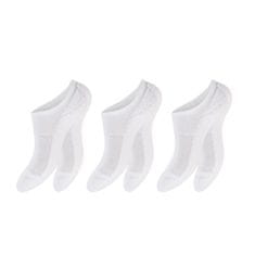 Footstar Bavlnené 3 páry členkových ponožiek s froté chodidlom, BIELE Veľkosť: 43-45