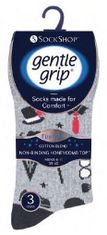 Gentle Grip Pánske 3 páry módne ponožky Gentle Grip FUN GENTLEMAN voľný lem